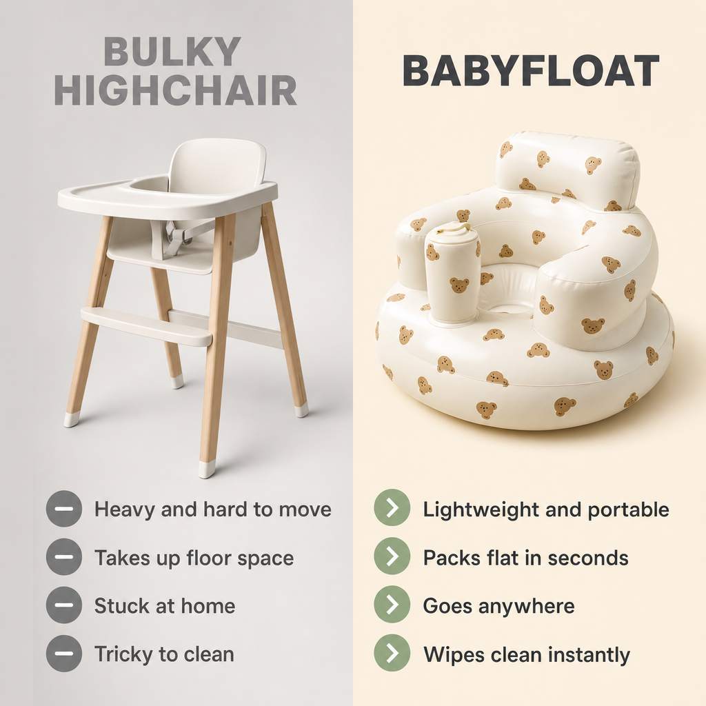 BabyFloat vs highchair comparison infographic